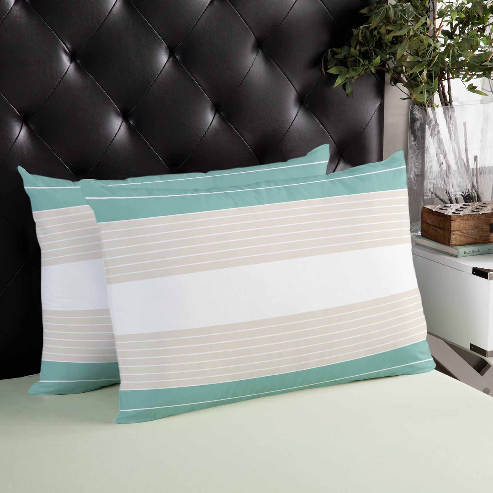 Turquoise Beige Stripe Throw Pillow Cover 20 x 30 Inch Decorative Pillow Cover Modern Art Horizontal Striped Lumbar Pillowcase Seasonal Rectangle Cushion Case for Couch Sofa Bed Living Room