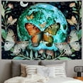 thumbnail image 2 of PRATYUS Moth Tapestry Moon Tapestries Mushroom Tapestry Aesthetic Butterfly Tapestry Green Floral Plant Tapestry Wall Hanging for Bedroom (Multi Size) Painting, 2 of 6