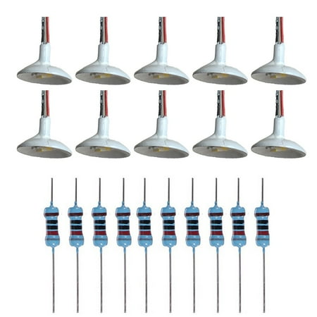 

10 X Oo / Ho Scale Street Light Model Wall Lamp Posts Led Ceiling Lamps White