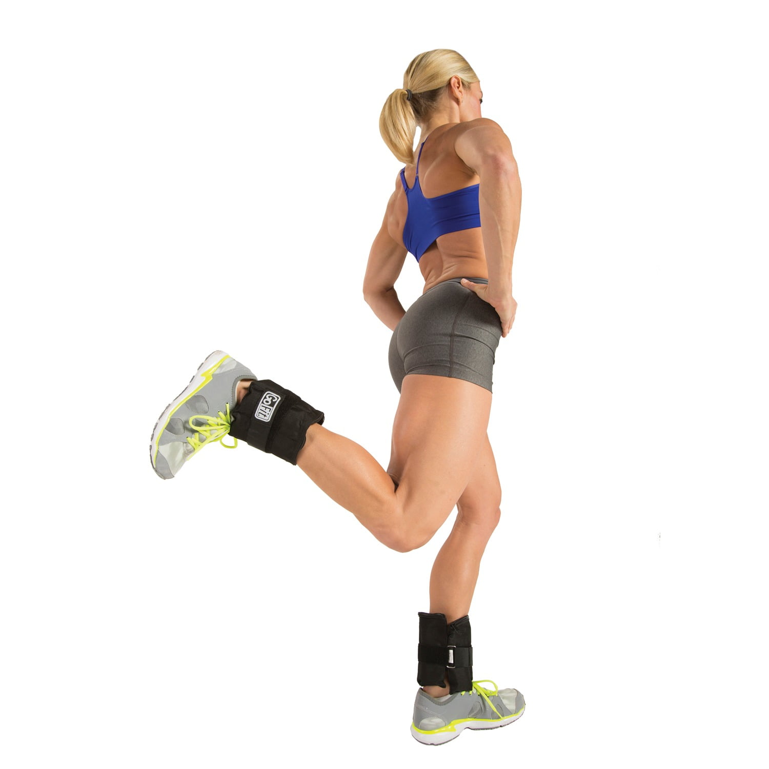 GoFit Adjustable Ankle Weights 1-5lbs for Strength Training, Black, 2-Pack Set
