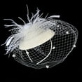 thumbnail image 5 of D-GROEE Fascinators for Women Tea Party Headband Hats Cocktail Flower Mesh Feathers Headwear Hair Clip for Wedding, 5 of 8