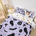 thumbnail image 3 of Homewish Witchy Forest Owl Bat Twin Duvet Cover for Kids, Purple Mushroom Pumpkin Twin Bedding, Halloween Reversible, 2pcs, 1 Duvet Cover and 1 Pillowcase, 3 of 6