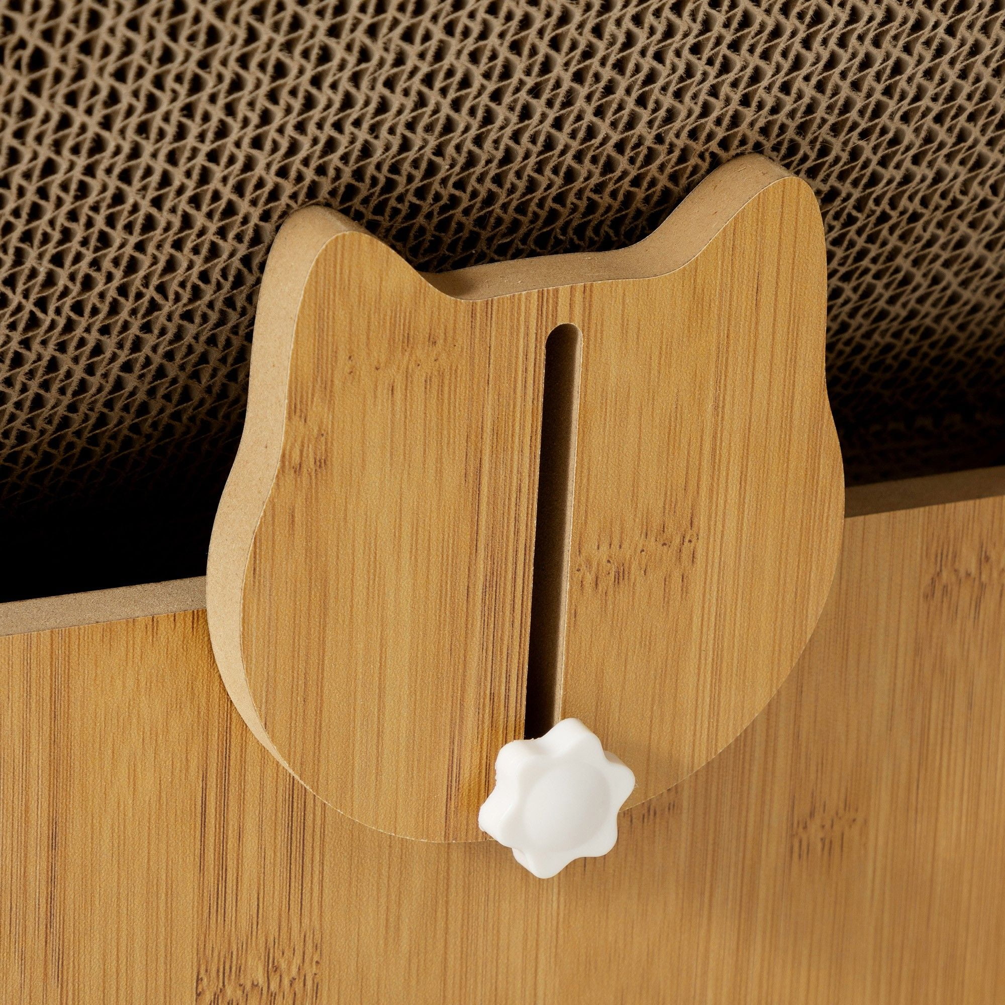 resenkos 38" Cat Exercise Wheel for Indoor Cat, Cat Running Wheel with Sided Corrugated Cardboard Runway, Cat Treadmill Wheel for Fitness Weight, Beige