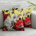 thumbnail image 3 of Nawypu DaDa Bedding Set of -Pieces Sunshine Birds Yellow Floral Throw Pillow Covers - Radiant Farmhouse Hummingbirds Botanical Garden - Quilted Scalloped Multi-Colorful Red Flowers -, 3 of 5