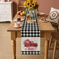 thumbnail image 2 of Valentine's Day Table Runner - 120 Inch Long Red Loves Truck Romantic Buffalo Plaid Beige Cotton and Linen Blended Dress Scarves Farmhouse Table Runner for Kitchen Dining, Coffee Table, 13" x 120", 2 of 8