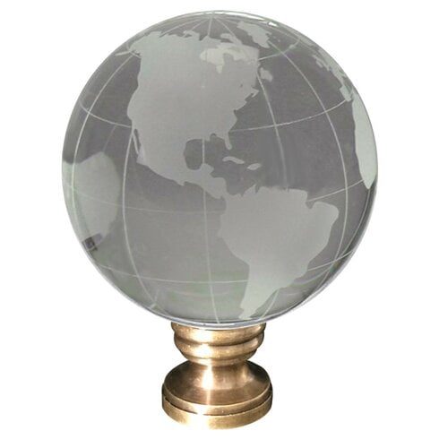 Home Concept Inc Frosted Crystal Globe Earth Lamp Finial
