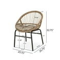 thumbnail image 3 of Sunapee Wicker and Aluminum Outdoor 7 Piece Expandable Dining Set with Cushion, Light Brown, Beige, and Matte Black, 3 of 14