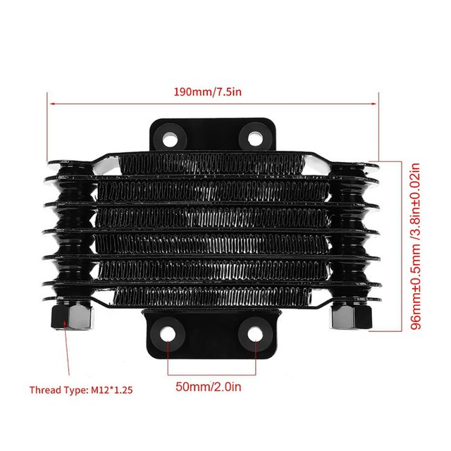 HLONK Aluminum 85ml Engine Oil Cooler Cooling Radiator for 100CC-250CC Motorcycle Dirt Bike ATV Black