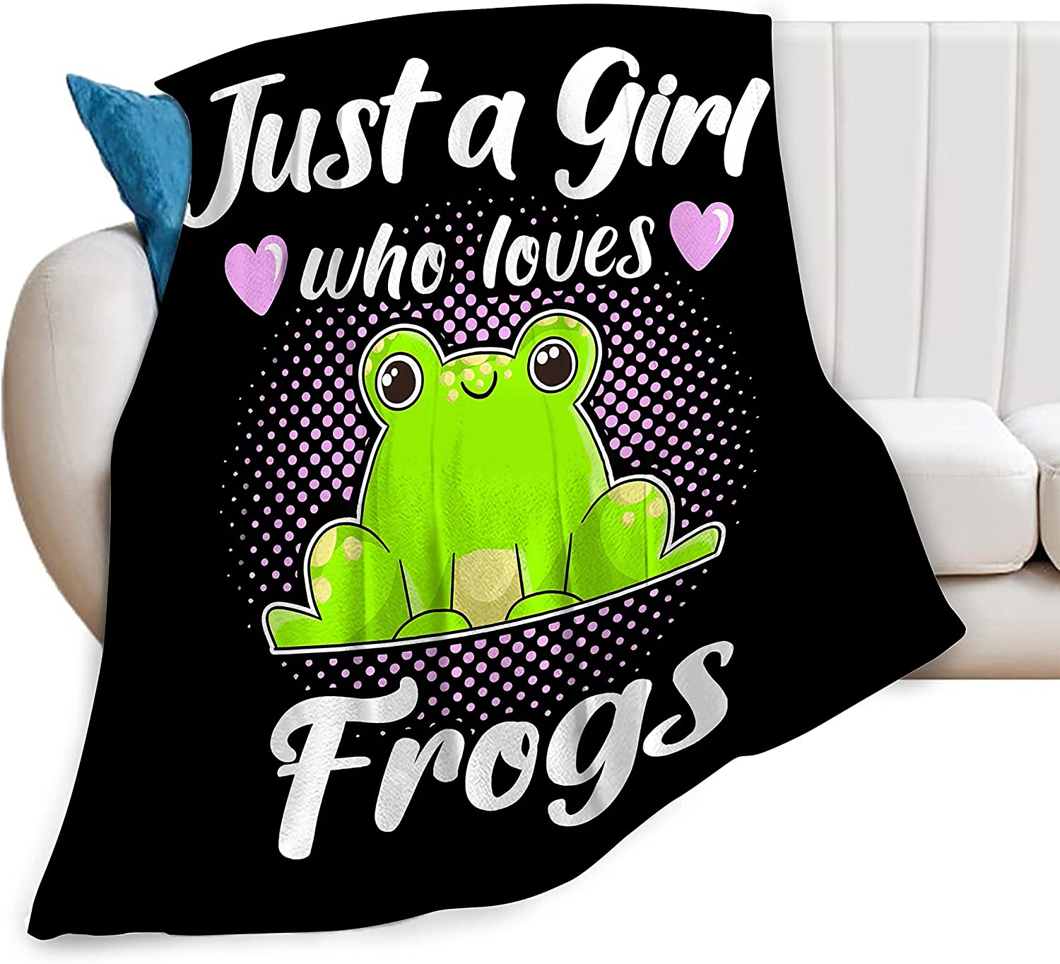Funny Frog Blanket Just A Girl Who Loves Frog Throw Blanket Cute Animal