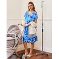 thumbnail image 5 of Ekouaer 3 in 1 Labor/Delivery/Hospital Gown Nursing Dress Maternity Nightgown Sleepwear for Breastfeeding with Button -, 5 of 6