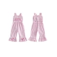 thumbnail image 2 of BemeyourBBs Toddler Baby Girls Birthday Outfit Romper Overalls 1 2 3 Years Old Birthday Clothes Little Girl Cami Jumpsuit Sleeveless Letter Balloon Embroidery Plaid Suspender Flared Pants, 2 of 9