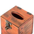 thumbnail image 6 of Square Wooden Rustic Lockable Tissue Box Cover Holder, 6 of 7