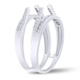 thumbnail image 5 of AFFY Round Shape White Cubic Zirconia Solitaire Enhancer Guard Ring 14K White Gold Ring Size - 6.5, 5 of 8