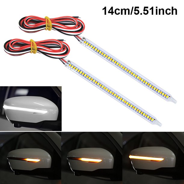 Espejo Retrovisor De Coche Tira De Luz led universal 14/18cm De Advertencia De Señal De Giro Que Fluye Corte Indicador 12v dc huangjie unisex