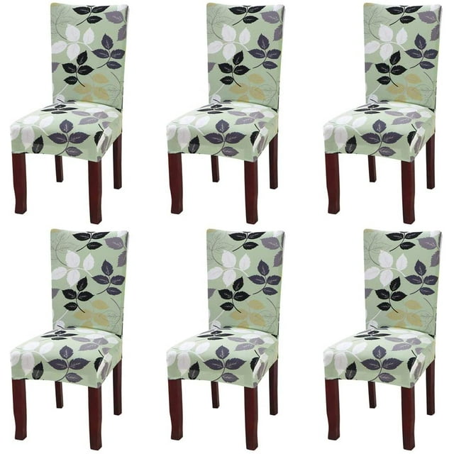 Universal Stretch Chair Covers Set Of 6 Chair Covers For Chair Dining Room Green