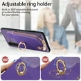 thumbnail image 4 of ELEHOLD for Samsung Galaxy S24 Plus Zipper Wallet Case, Galaxy S24 Plus with Back Card Holders Metal Ring Holder Kickstand Function Leather Shockproof Card Wallet Case for Business Women Men,Purple, 4 of 10