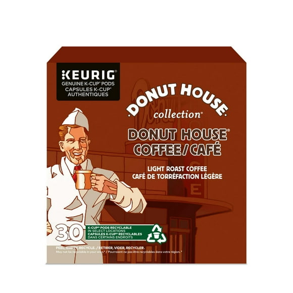 Donut House Collection Light Roast K-Cup Coffee Pods, 30 Count For Keurig Coffee Makers, Familiar from the very first sip.