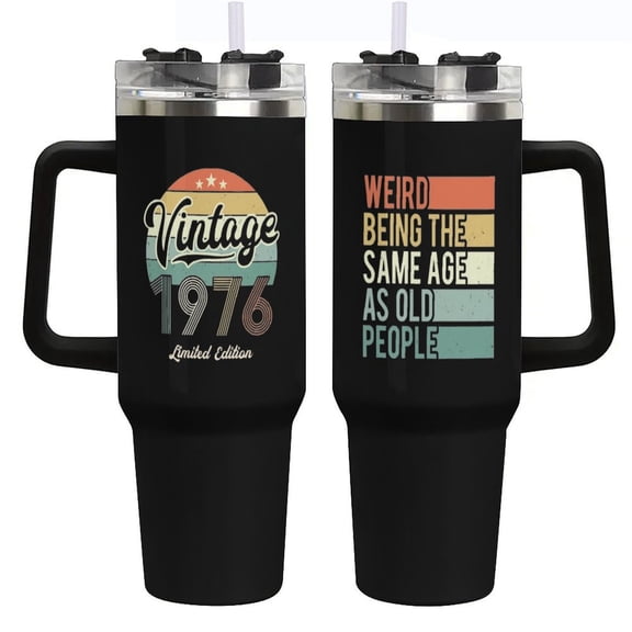 50th Birthday Gifts for Him Her, Vintage 1976 50th Birthday Decorations for Men Women, Turning 50 Year Old Gifts Ideas for Man, Woman, Mom, Dad, Wife, Husband - 40 Oz Tumbler Cup