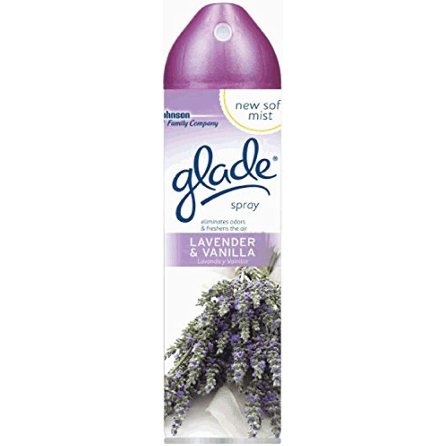 Glade Air Freshener Aerosol Spray, Lavender & Vanilla (Pack Of 6)