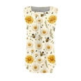 thumbnail image 4 of WEIWEN Summer Tank Tops for Women Pleated Floral Printed Square Neck Sleeveless Shirts Casual Loose Fit Trendy Camisole Vest Blue, XXL, 4 of 5