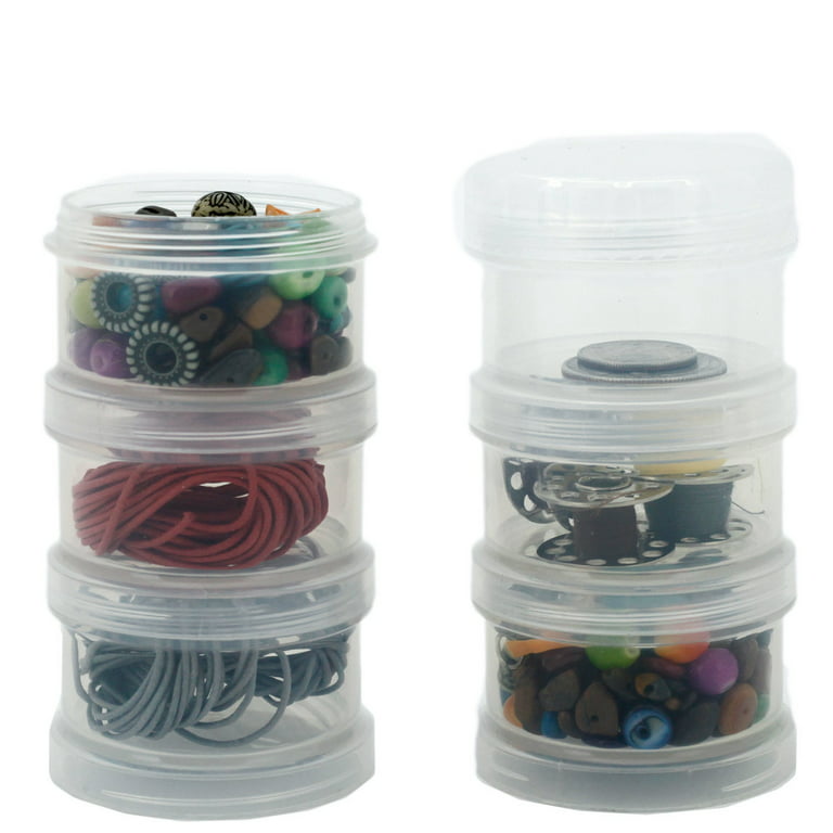 Container Impact Resistant Stackable Clear Containers 6 For Beads