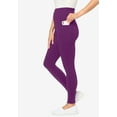 thumbnail image 3 of Woman Within Plus Size Petite Stretch-Cotton Knit Pull-On Pocket Leggings, 3 of 5