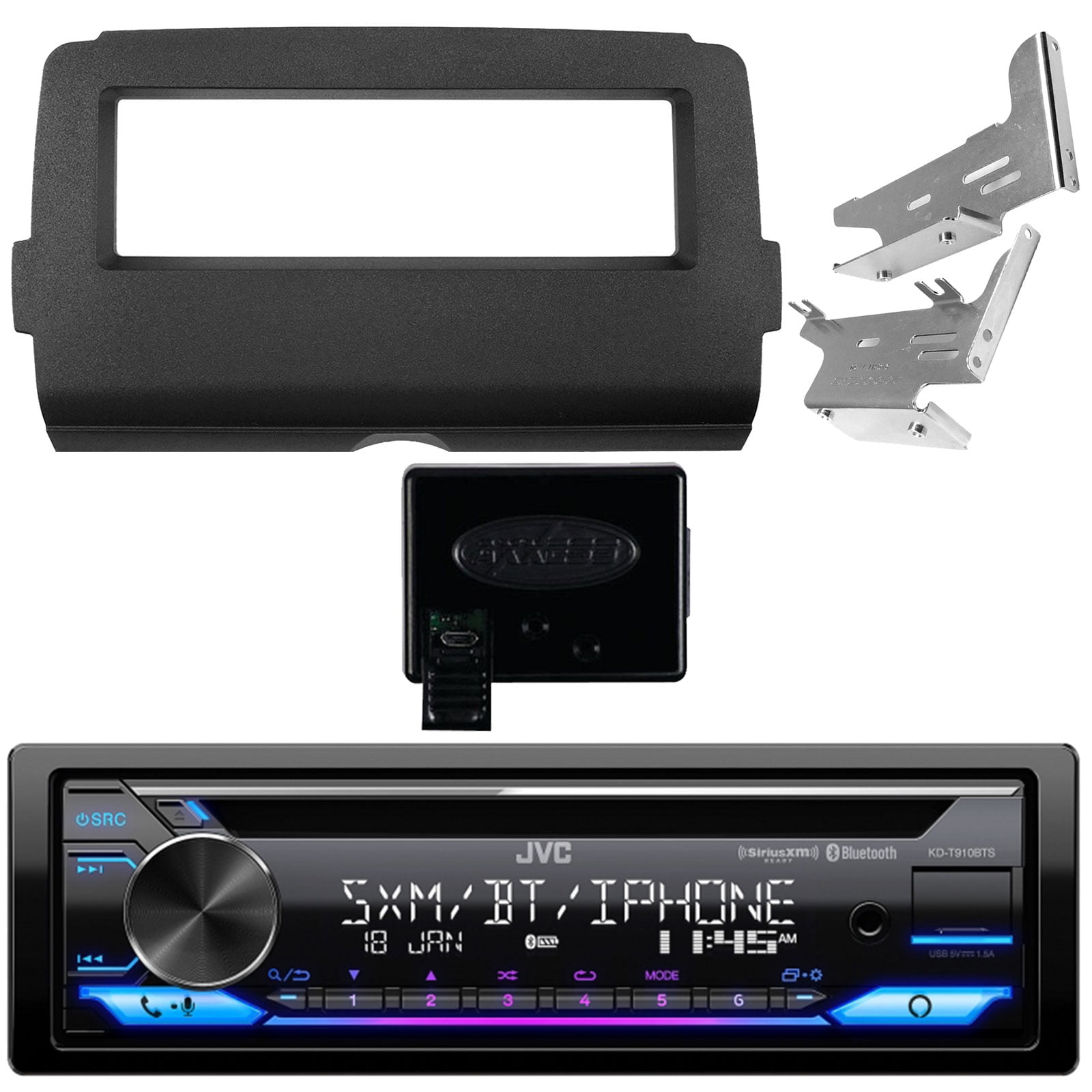 JVC KDT910BTS Single DIN CD Player Bluetooth USB AUX AM/FM Receiver
