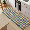 thumbnail image 5 of Multi Color Diamond Checkerboard Checkered Pattern Kitchen Rug Mat,Kitchen Runner Rugs Non Skid Washable,Decorative Kitchen Floor Mats for Kitchen,Sink,Laundry,17"x47.2", 5 of 7