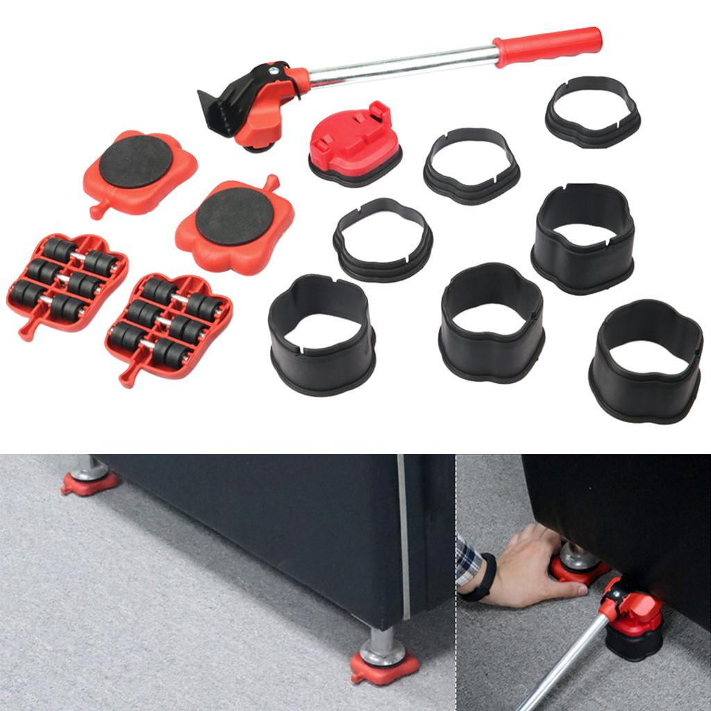 Fzaqwen Furniture Mover Tool Set Heavy Stuffs Transport Lifter Wheeled Mover Roller with 13Pcs