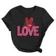 thumbnail image 1 of Lmnyox T-Shirt Imprimé pour Femmes Manches Courtes Été Décontracté T-Shirts Col Rond Ample Chandail Mode 2025, 1 of 3