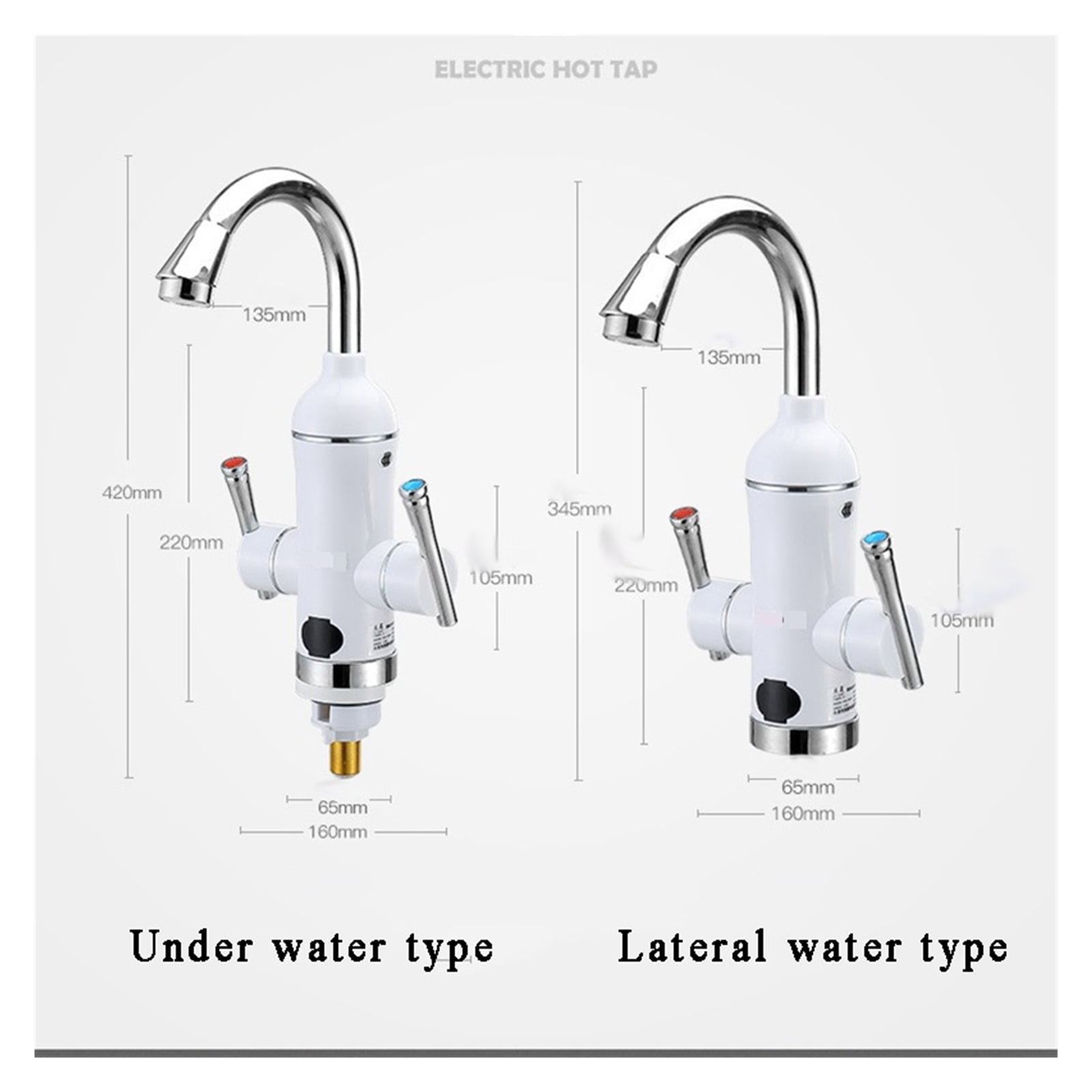 Tankless Water Heater Tap Electirc Instant Kitchen Faucet Element Flow Heater Hot Water Heated Tap Double Handle ,Easy Installation