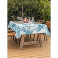 thumbnail image 3 of Outdoor Tablecloth with Umbrella Hole for Patio/Picnic/Party/Camping, Aqua Blue Palm Tree Waterproof Table Cloth Rectangle Table Cover Washable, Coastal Trees Summer Tropical Botanical (60"x 102"), 3 of 9