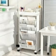 thumbnail image 3 of Taicans 5 Tier Trolley Rolling Book Cart Mobile Bookshelf,Multi-Functional Movable Storage Book Shelves,Slide Out Storage Organizer Narrow Mobile Shelving Unit for office,Dorm,Classroom,Nursery D, 3 of 6