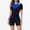 Blue, variant on Xfvqtps Womens Rash Guard Bathing Suit Zip up Short Sleeve Color Block Athletic One Piece Swimsuits Modest Surfing Swimwear Blue