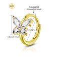 thumbnail image 2 of OUFER 2PCS Butterfly Hoop Earrings 925 Sterling Silver 0.25ct Zircon Hypoallergenic Cartilage Earrings for Women, 2 of 7