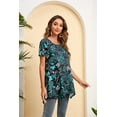 thumbnail image 5 of ENMAIN Women Tunics Plus Size Tops Short Sleeve Tunic Tops to Wear with Leggings Floral Dressy L, 5 of 8