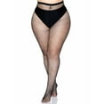 thumbnail image 4 of Women's Plus-Size Backseam Fishnet Pantyhose, Black, Plus Size, 4 of 5