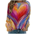 thumbnail image 4 of Erwazi Valentine Sweatshirts for Women Trendy Long Sleeve Muiltcolor Graphic Pullover Tops, 4 of 5