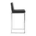 thumbnail image 3 of Fuji High Back Bar Stool Set of 3 Steel, Bar Chairs Set of 3, Stainless Steel Bar Stools, Bar Stools Set of 3 with Backs (Black Faux Leather), 3 of 5