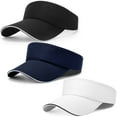 thumbnail image 2 of Elegant Choise Men Women Visor Sun Hat Adjustable Summer Golf Tennis Beach Cap Plain Colors, 2 of 21