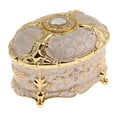 thumbnail image 2 of Retro Enamel European Style Oval Trinket Chest Jewelry Box Organizer Holder, 2 of 6