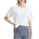 thumbnail image 4 of mfyjkho Tops Y Blusas Para Mujer, Camisa Informal De Manga Corta Con Cuello Redondo Y Color Liso Para Mujer Tops De Gimnasio Para Mujer L, 4 of 7