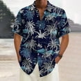 thumbnail image 3 of Lisingtool Clearance Mens Shirts Mens Short Sleeve Shirts Shirts for Men Trendy Summer Fashionable and Casual Men's Coconut Tree Collar Short Sleeved Pocket Shirt S-4XL, 3 of 6