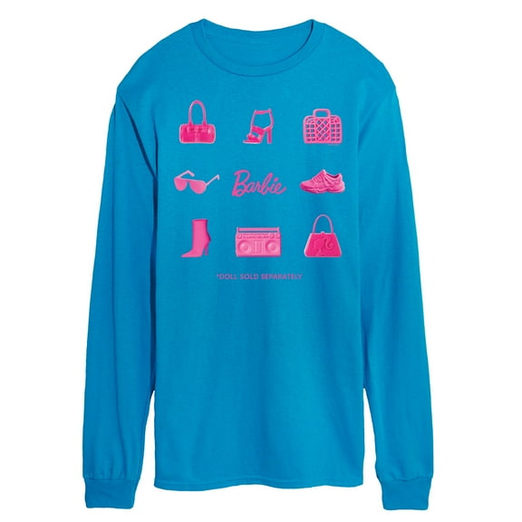 Barbie - Iconic Purse, Shoes, Sunglasses, & Boombox - Doll Sold Separately - Men's Long Sleeve T-Shirt