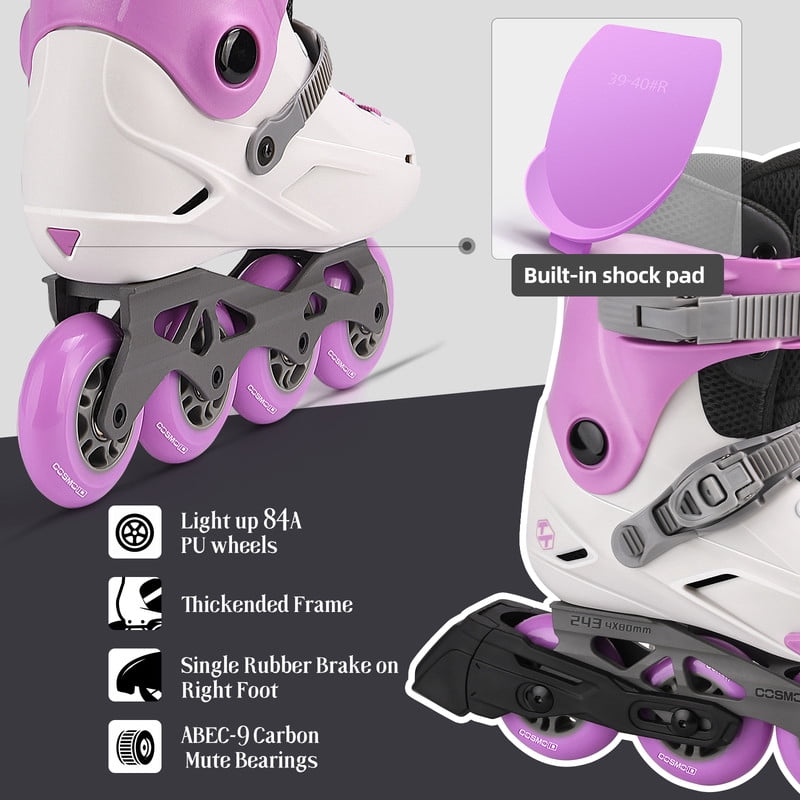 Professional Inline Skates for Women Men, COSMOID Roller Blades Adult Male Female, Size 5-13，Professional Fitness Roller Skates Blades for Unisex