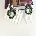 thumbnail image 5 of IUAMXWU 2Pcs Rustic Farmhouse Wooden Window Tiered Tray Decor Set Black White Plaid Cathedral Fence Shaped Mini Ladder Signs with Wreath for Home Kitchen Table Shelf Decor, 5 of 5