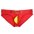 thumbnail image 3 of Aayomet Men's Underwear U Letterpress Print Breathable Cotton Triangle Band Print (Red, S), 3 of 5