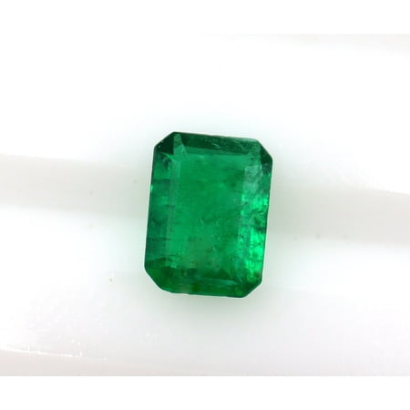 Natural Zambian Emerald, Loose Emerald Cut Ring, Rectangle, Genuine Emerald White Gold Ring, Emerald Pendant, 5.9x4.3 mm, Saturated Green