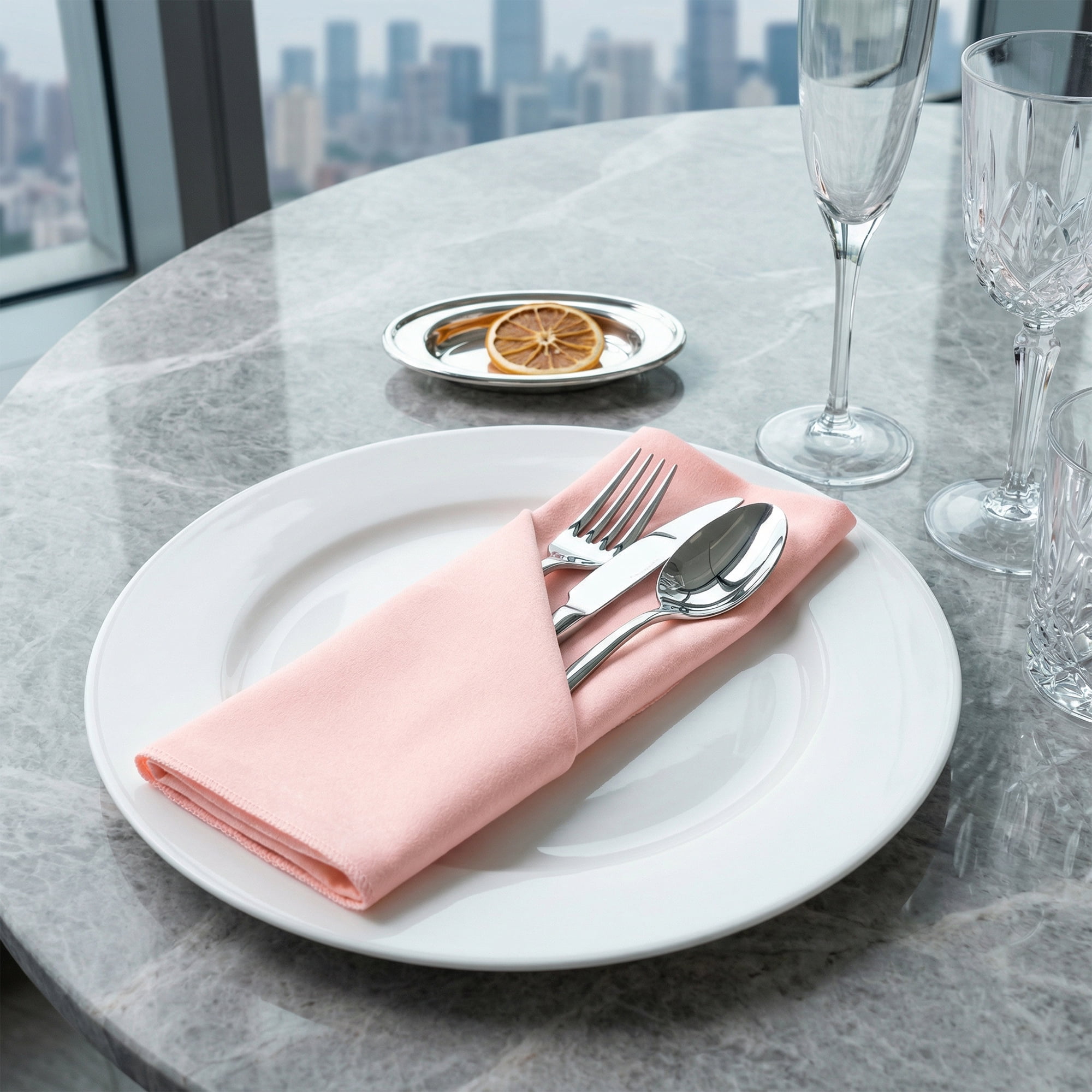 Unique Bargains 12 Pack Soft Durable Velvet Cloth Napkins for Parties Pink 18"x18"