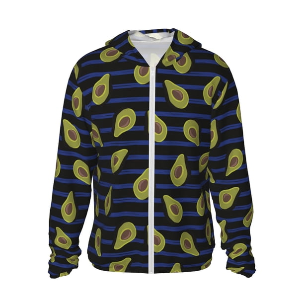 Fotbe Avocado Chaqueta con Protección Solar UPF 50+ para Hombre y Mujer, Camisa con Capucha y Bolsillos-XX-Large
